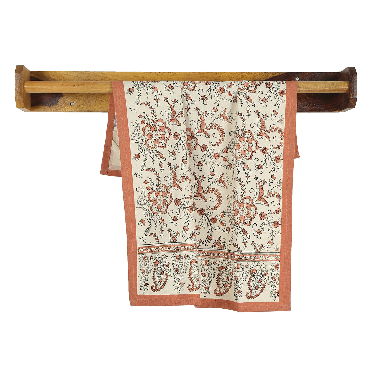 Cotton Kitchen Towel | Hand Block Printed | Ivy  | Earth