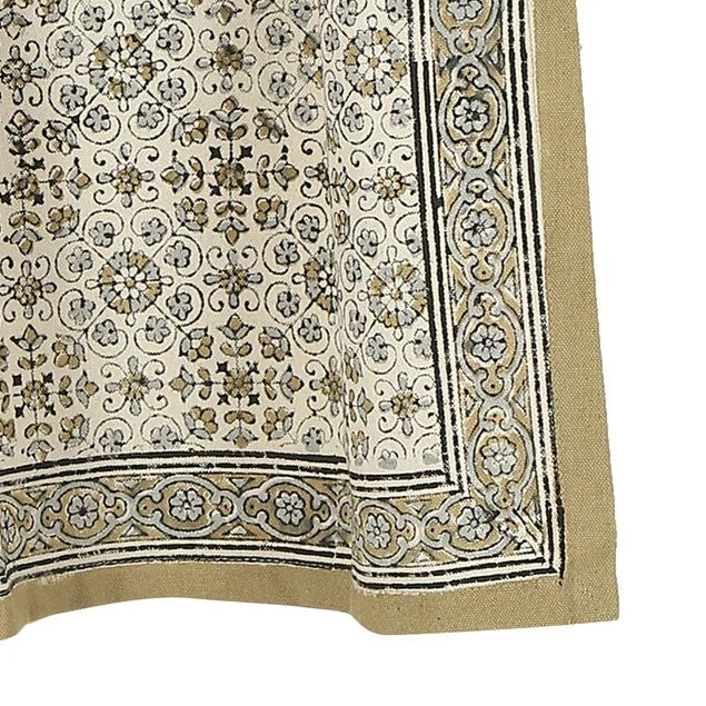 Cotton Kitchen Towel | Hand Block Printed | Lily  | Sand