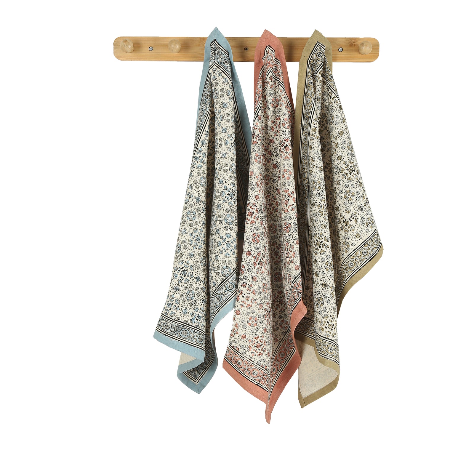 Cotton Kitchen Towel | Hand Block Printed | Lily  | Earth