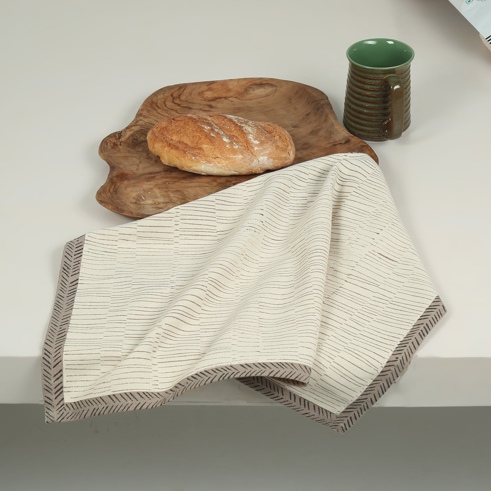 Cotton Kitchen Towel | Hand Block Printed | Tea Break - Baule