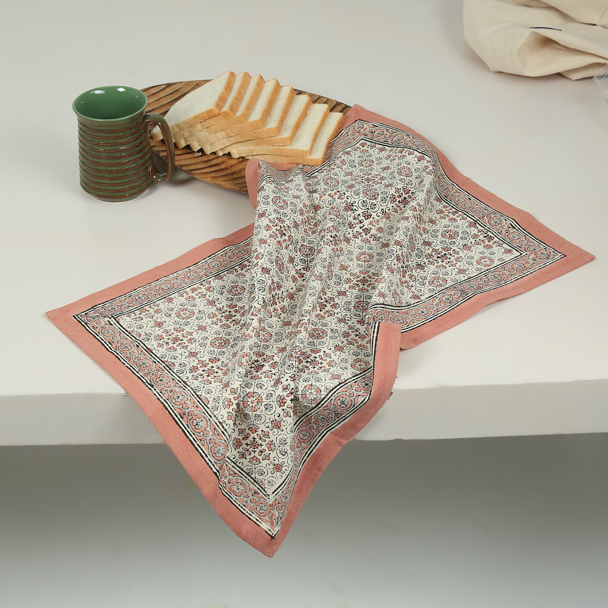 Cotton Kitchen Towel | Hand Block Printed | Ivy  | Earth