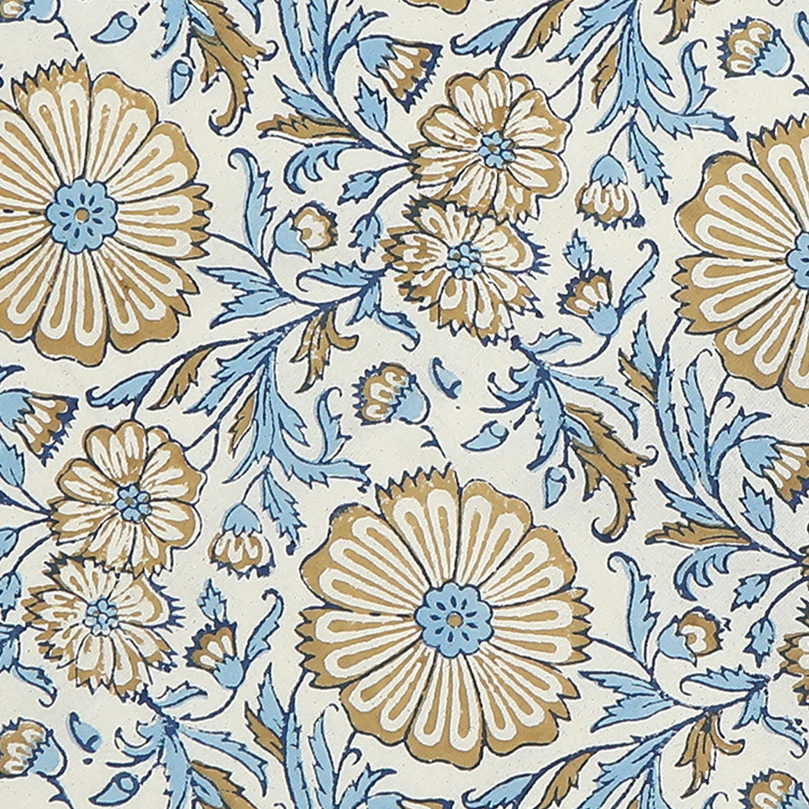 Hand Block Printed Cotton Napkins, Set of 4 | 16″×16″ | Bloom Reverie