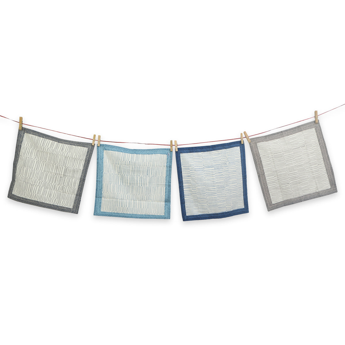 Hand Block Printed Cotton Napkins, Set of 4 | 16″×16″ | Tea Break Reverie