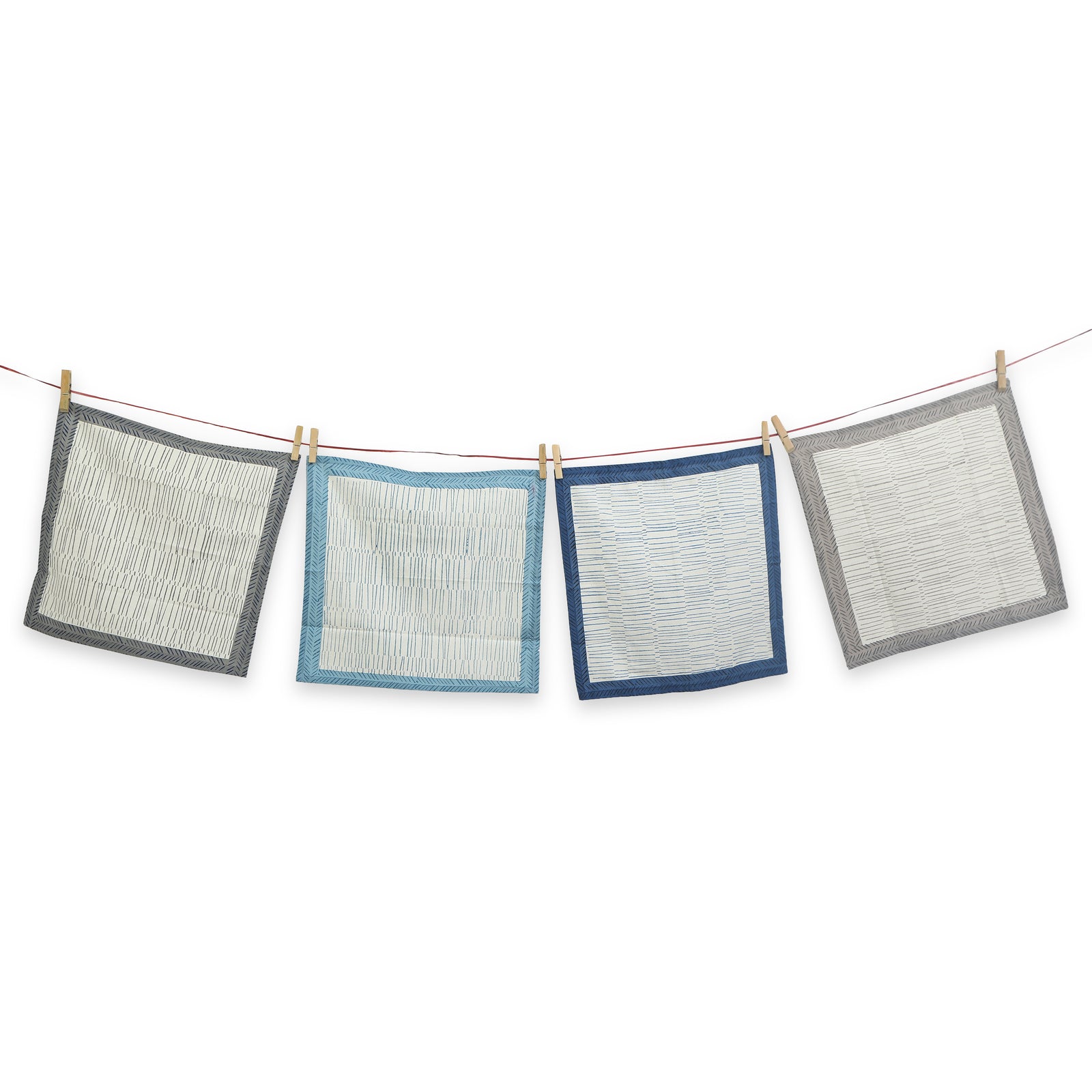 Hand Block Printed Cotton Napkins, Set of 4 | 16″×16″ | Tea Break Reverie