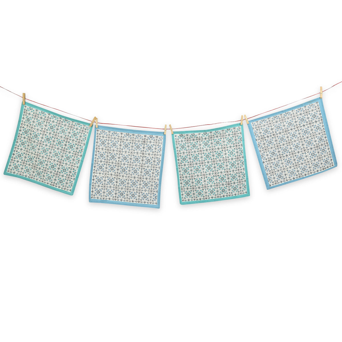 Hand Block Printed Cotton Napkins, Set of 4 | 18" × 18" | Lily Waters
