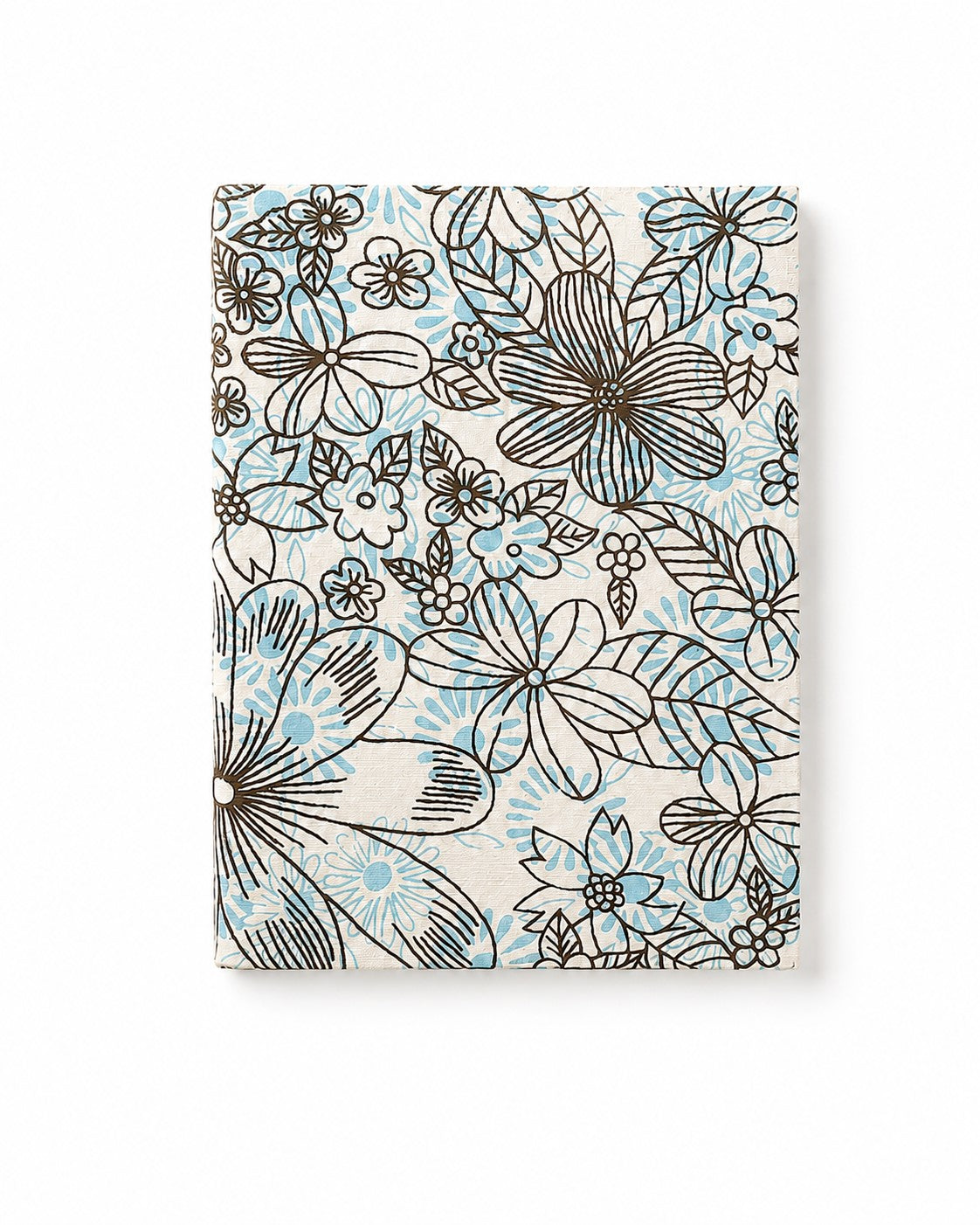 Tree-Free Recycled Cotton Paper Journals | Hand Screen Printed | Aqua Flowers