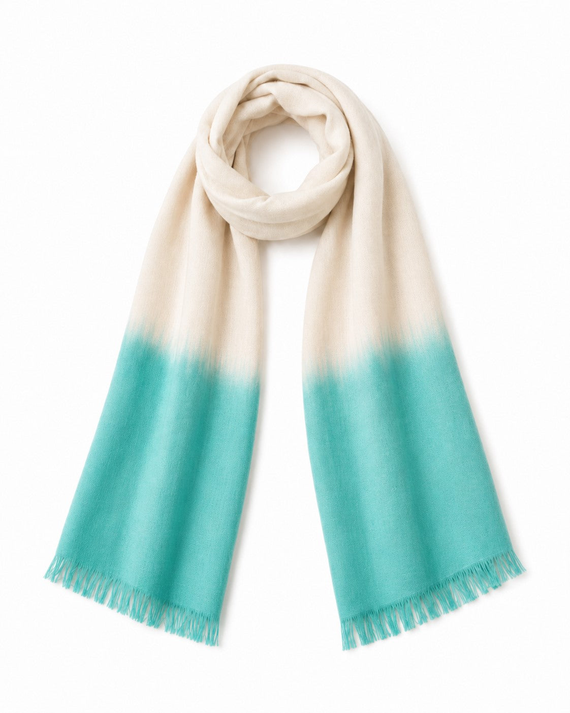 Handwoven Dip-Dyed Silk Scarves | Cruelty-Free Silk | Aquamarine