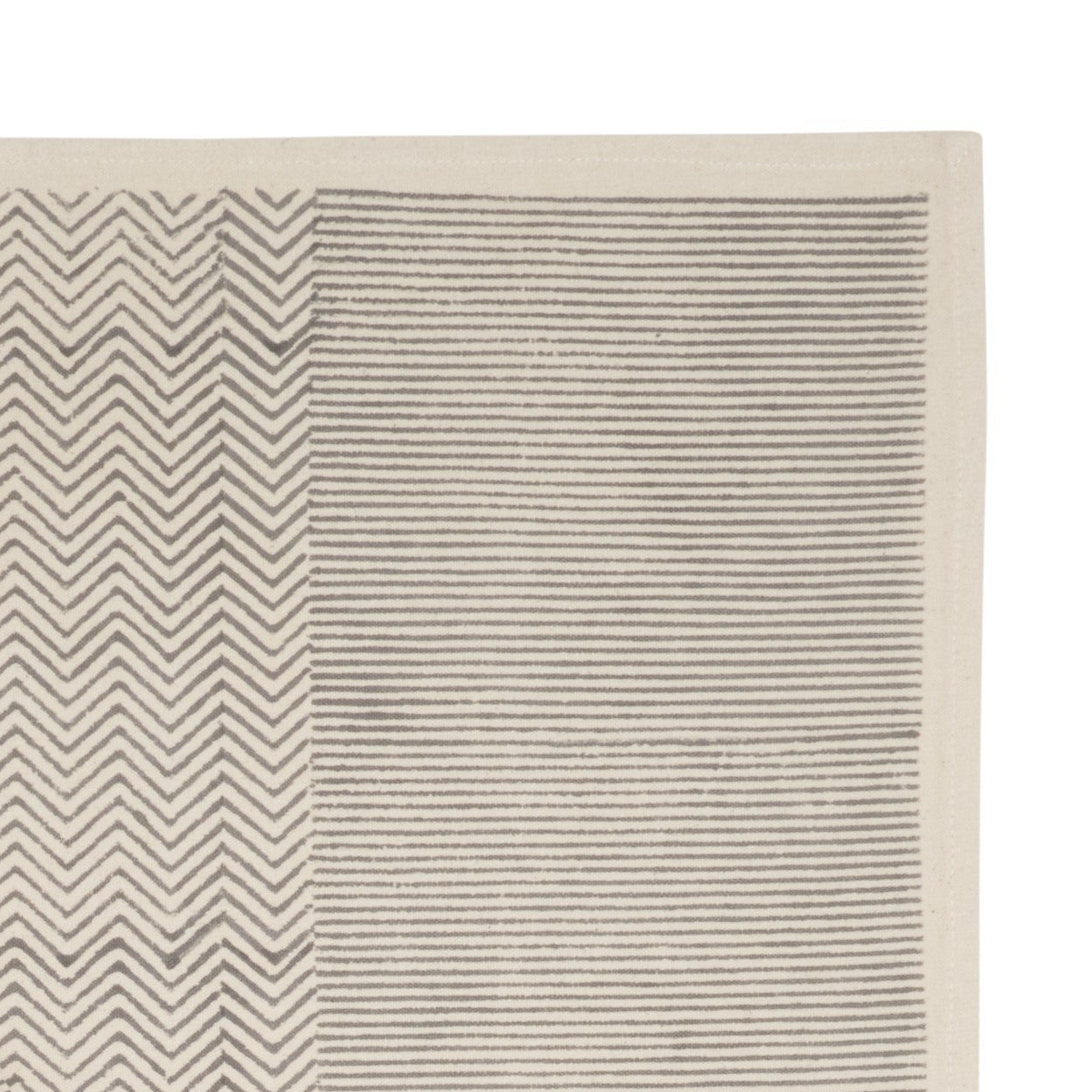 Kora Cotton Placemats, Set of 4 | Hand Block Printed | Block Duo | Aspen Slate