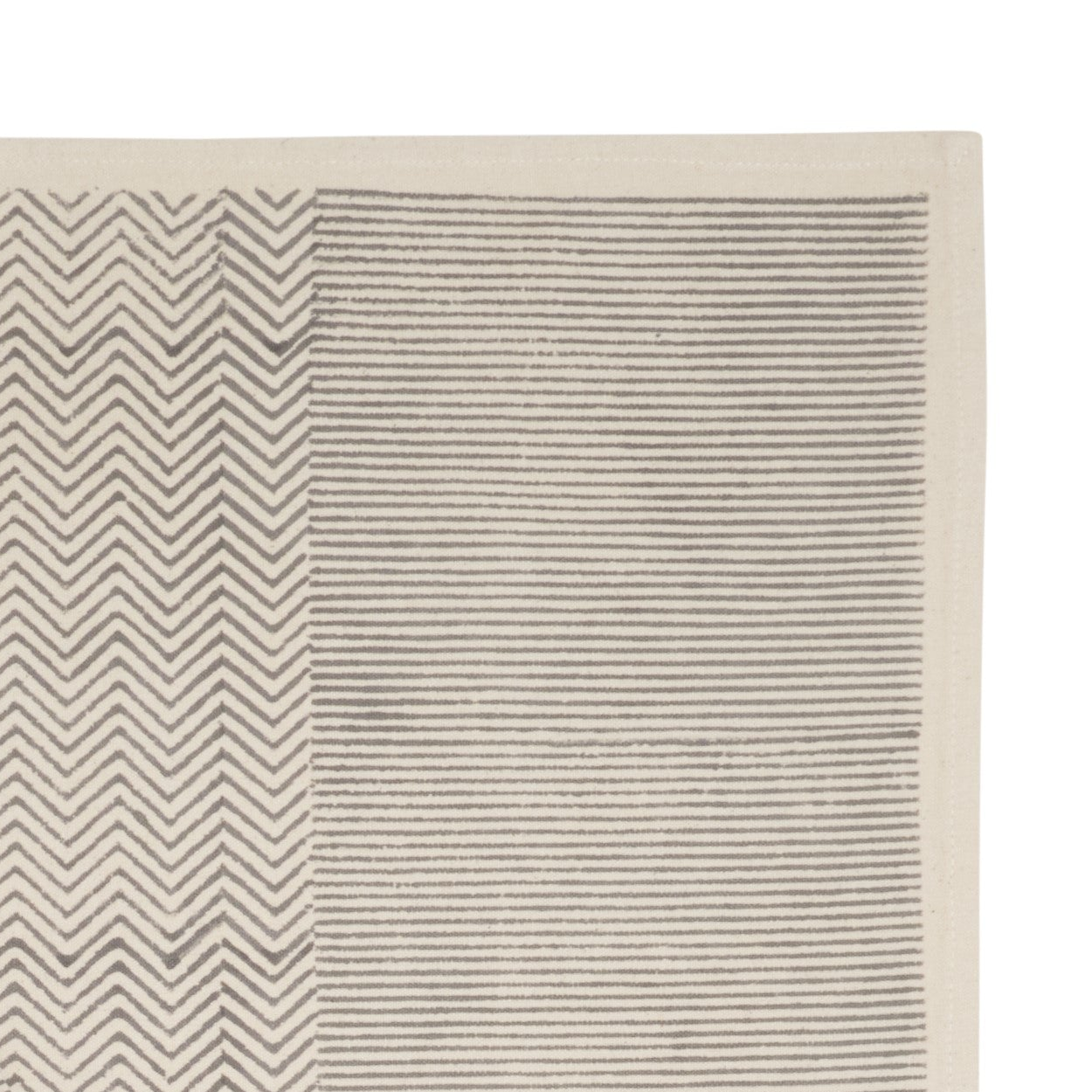 Kora Cotton Placemats, Set of 4 | Hand Block Printed | Block Duo | Aspen Slate