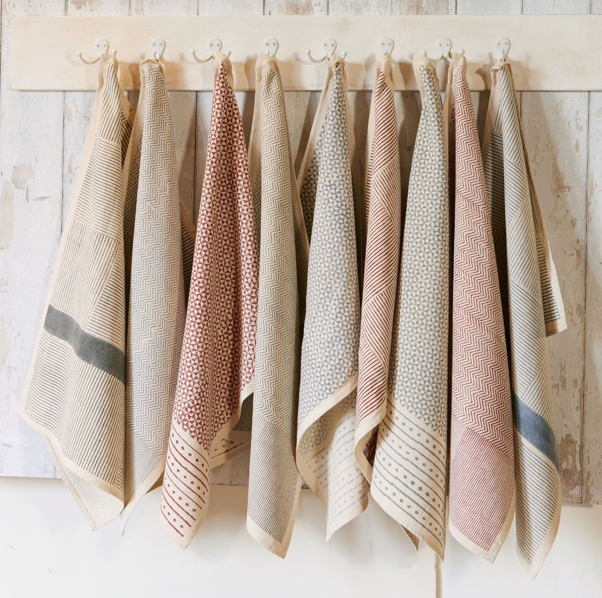 Cotton Kitchen Towel | Hand Block Printed | Feast  | Slate