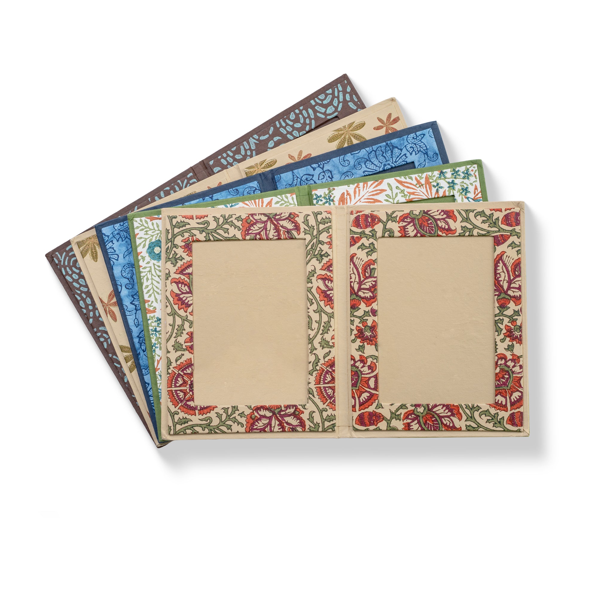 BLOOM Handmade Double Photo Frames made from Upcycled Tree-free Paper (Set of 5)