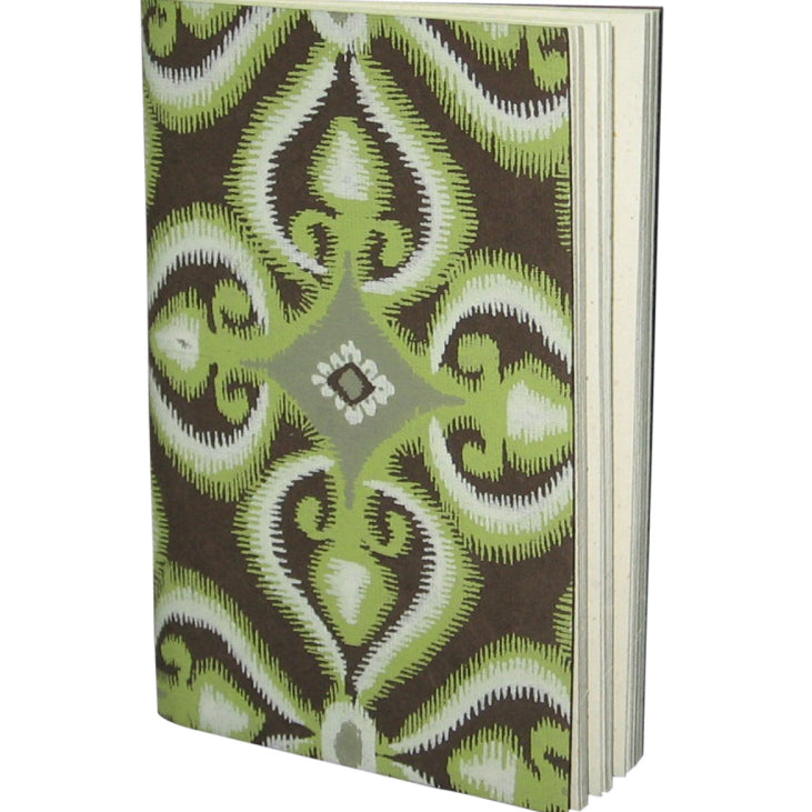 Tree-Free Recycled Cotton Paper Journals | Hand Screen Printed | Green Geometry