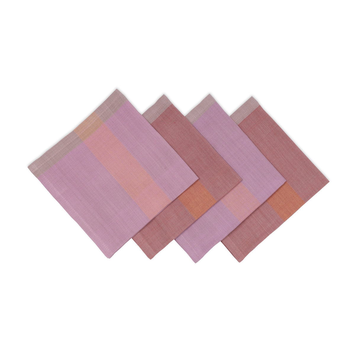 Handwoven Cotton Napkins, Set of 4 | 16" × 16" | Harmonic | Mango Salsa
