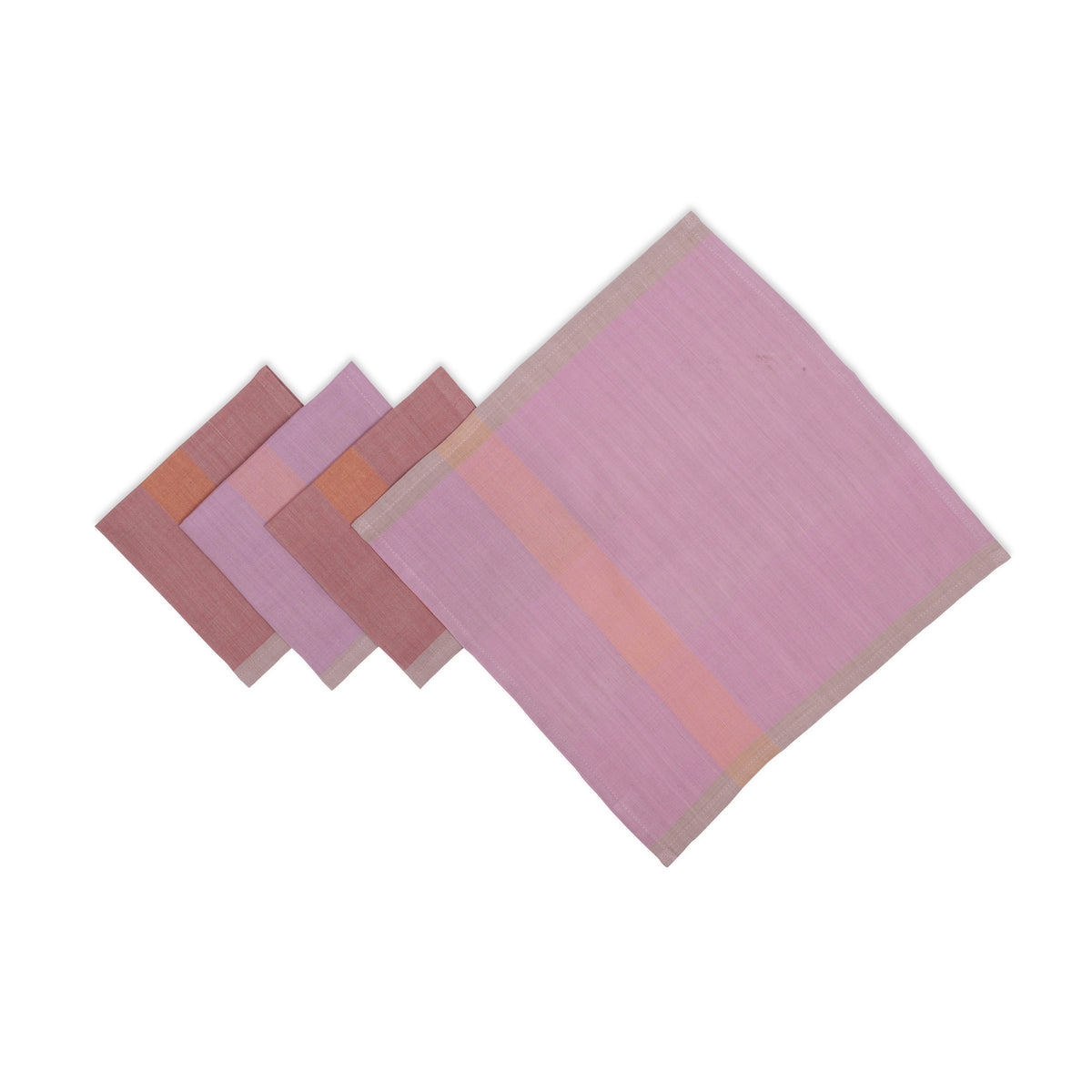 Handwoven Cotton Napkins, Set of 4 | 16" × 16" | Harmonic | Mango Salsa