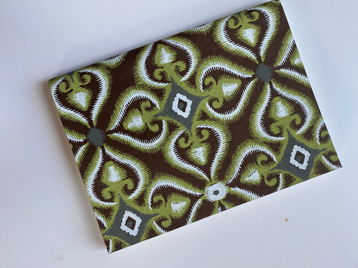 Tree-Free Recycled Cotton Paper Journals | Hand Screen Printed | Green Geometry