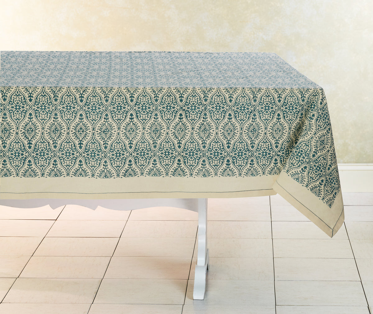 Hand Block Printed Kora Cotton Tablecloths | Stories in Print | Motifs Fog