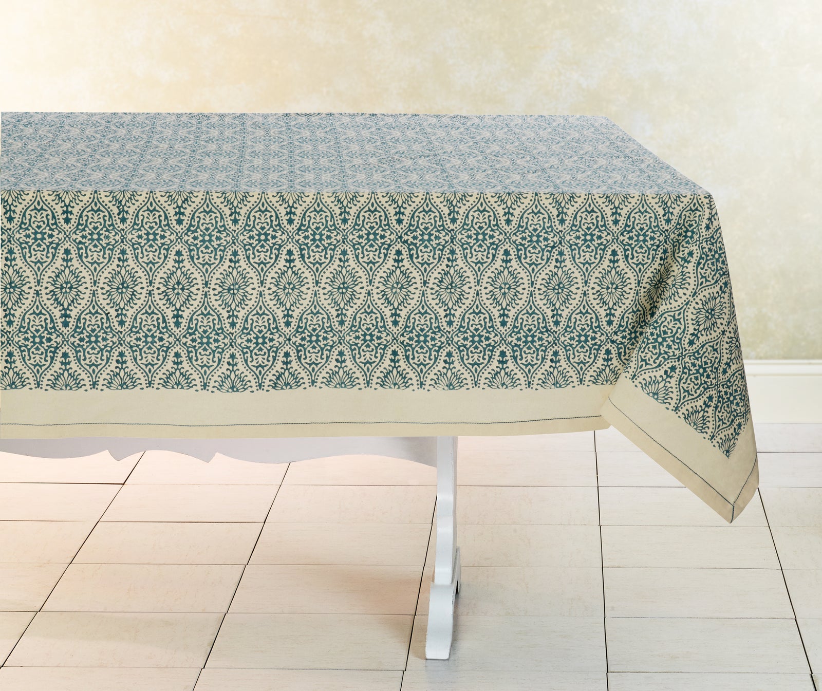Hand Block Printed Kora Cotton Tablecloths | Stories in Print | Motifs Fog