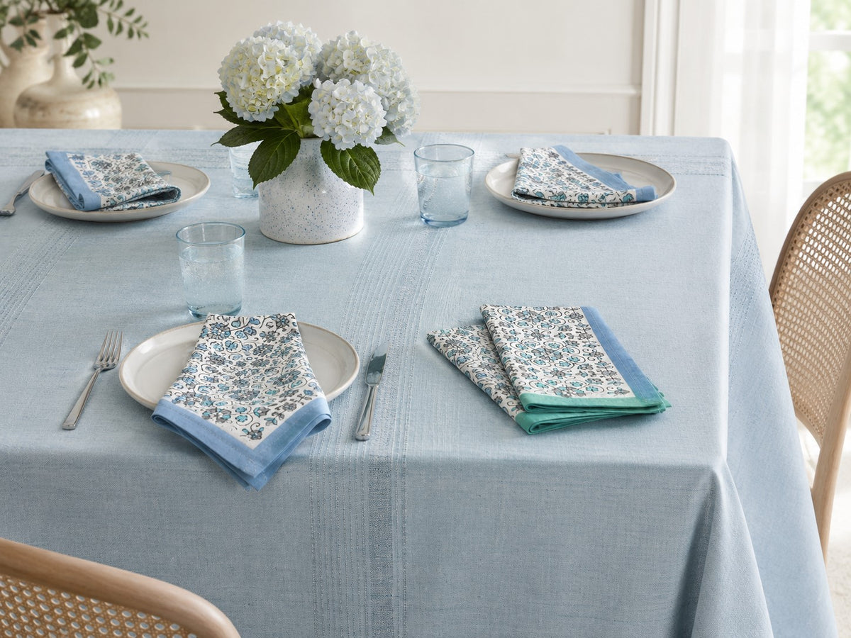Handwoven Kora Cotton Tablecloths | Foundation | Juniper Berry