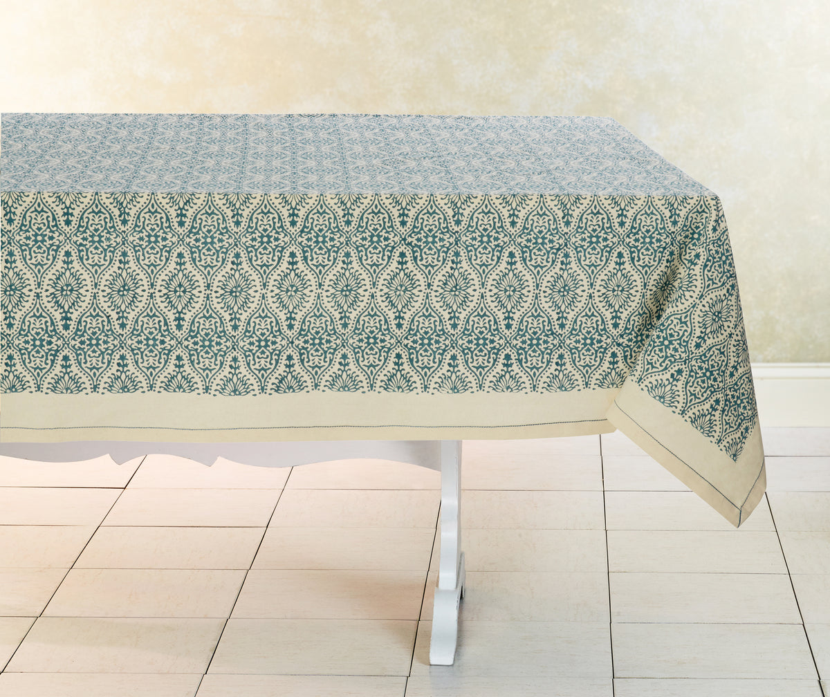 Hand Block Printed Kora Cotton Tablecloths | Stories in Print | Motifs Fog