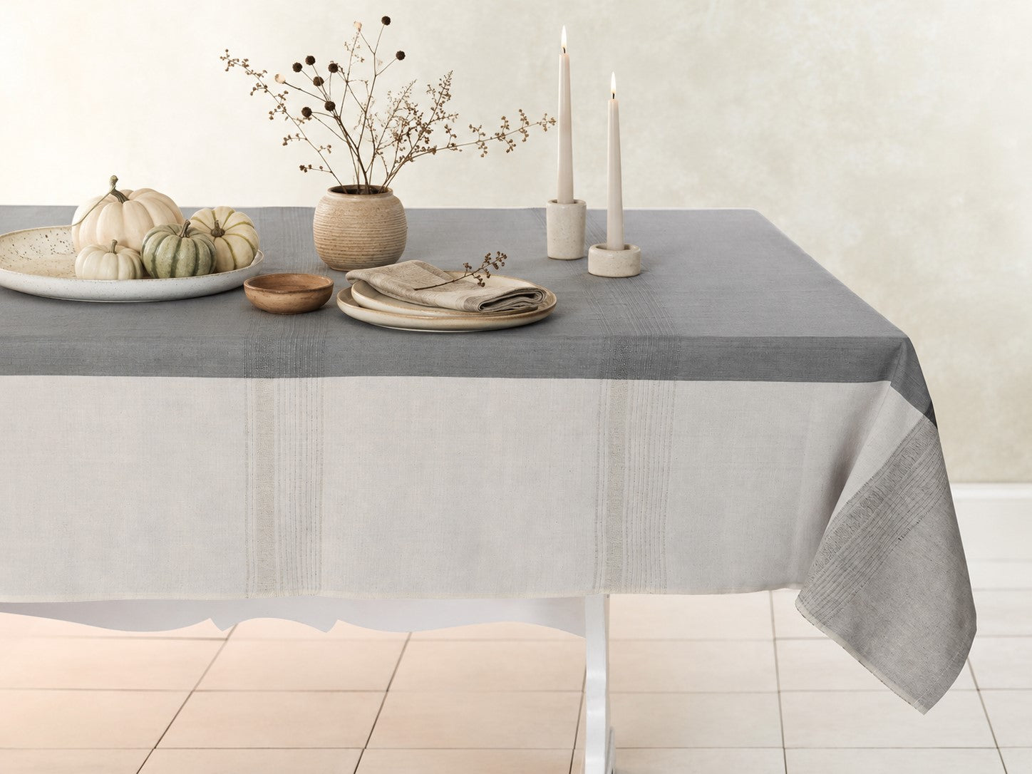 Handwoven Cotton Tablecloth | Moonbeam