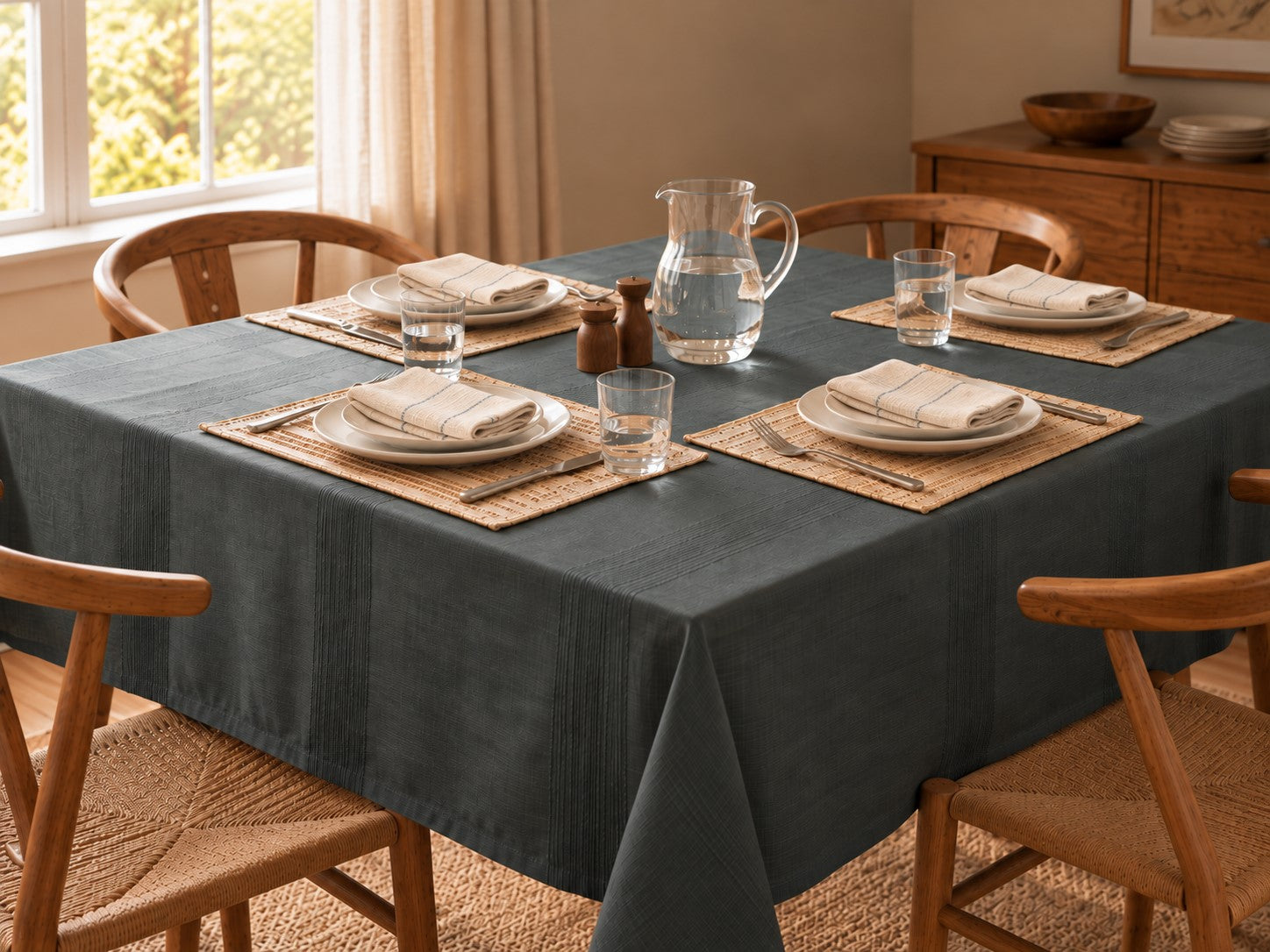 Handwoven Kora Cotton Tablecloths | Foundation | Mushroom