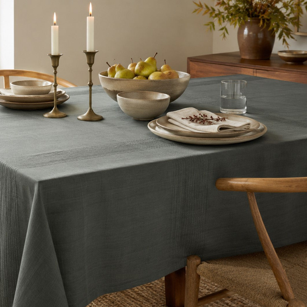 Handwoven Kora Cotton Tablecloths | Foundation | Mushroom