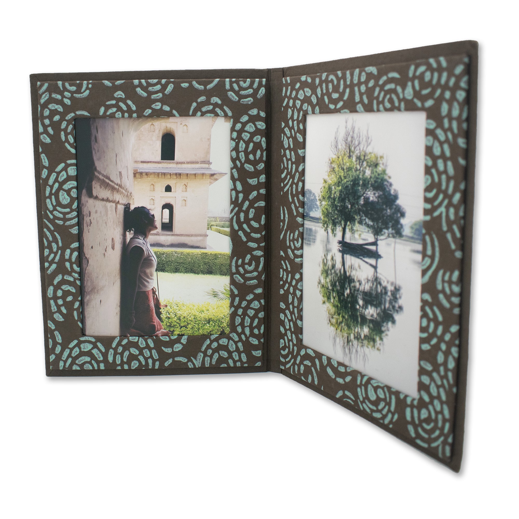 BLOOM Handmade Double Photo Frames made from Upcycled Tree-free Paper (Set of 5)