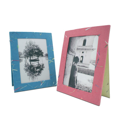 ORGANIC Handmade Single Photo Frames made from Upcycled Tree-free Paper (Set of 5)