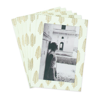 GOLDEN LEAF Handmade Photo Note Cards made from Upcycled Tree-free Paper (Set of 8 cards)