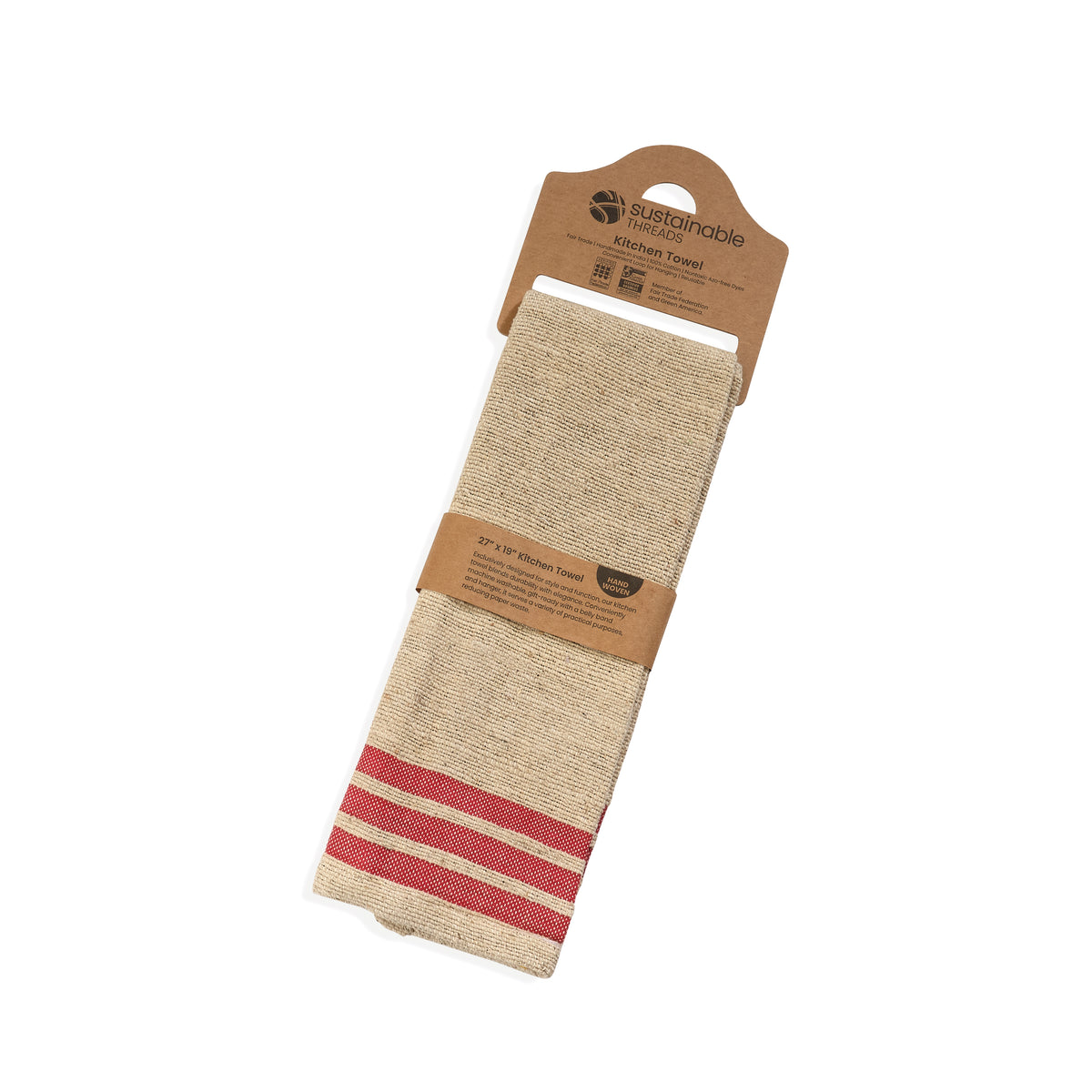 Cotton Kitchen Towels | Handwoven | Direction  | Red