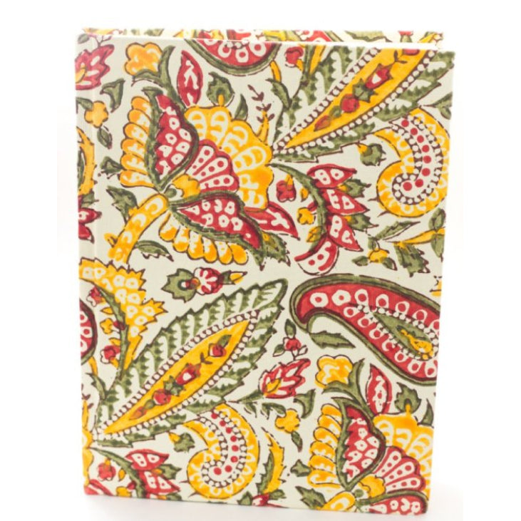 Tree-Free Recycled Cotton Paper Journals | Hand Screen Printed | Paisley