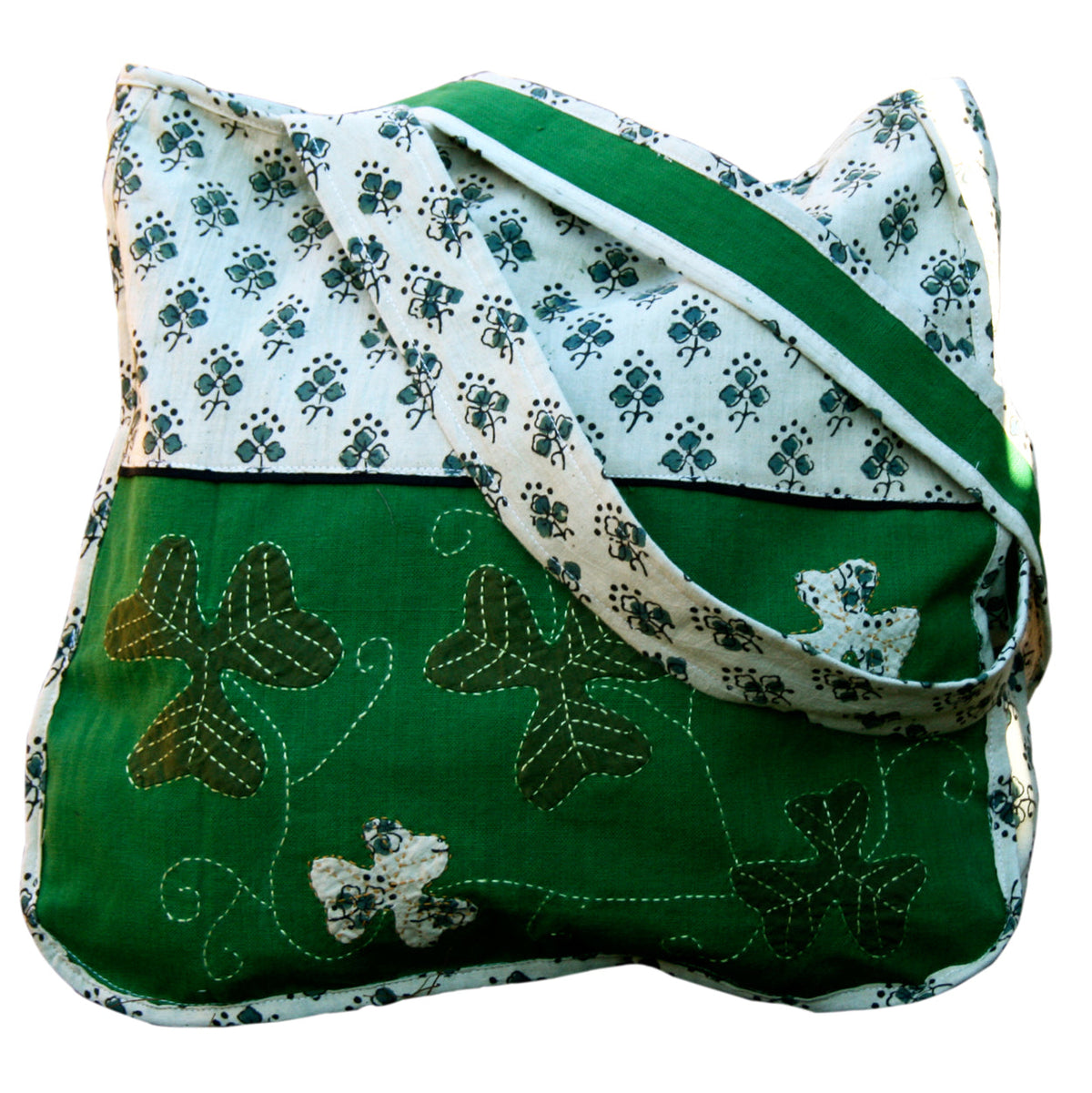 Hand-Embroidered Cotton Shoulder Bag | Trinity Forest