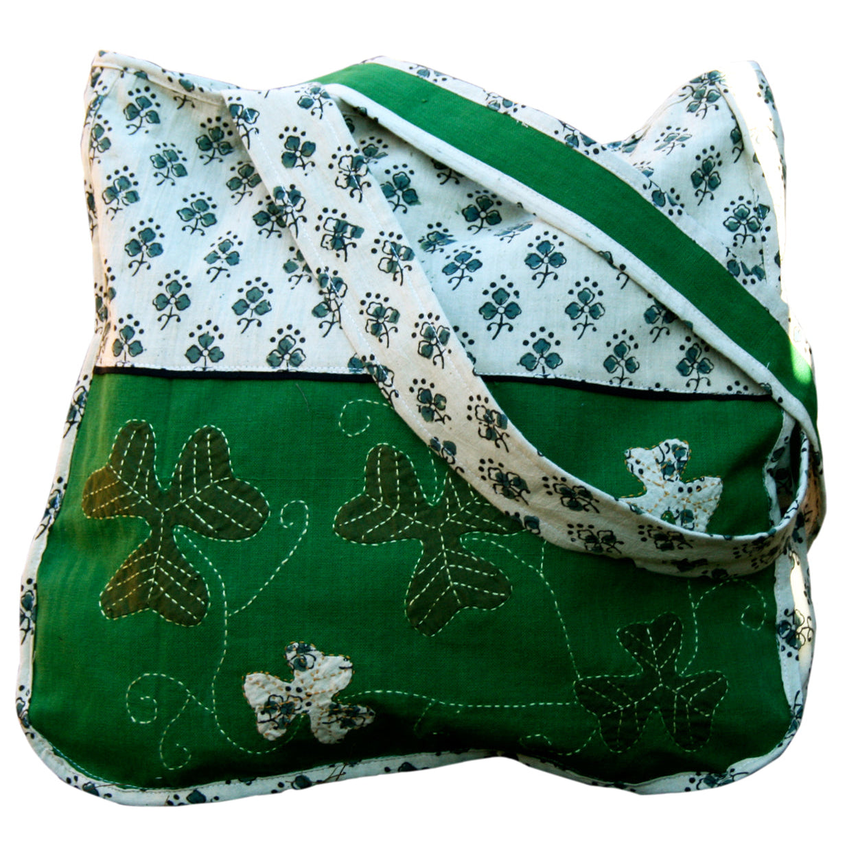 Hand-Embroidered Cotton Shoulder Bag | Trinity Forest