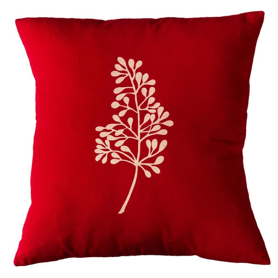 THRIVE Cream on vivid red. Pillow