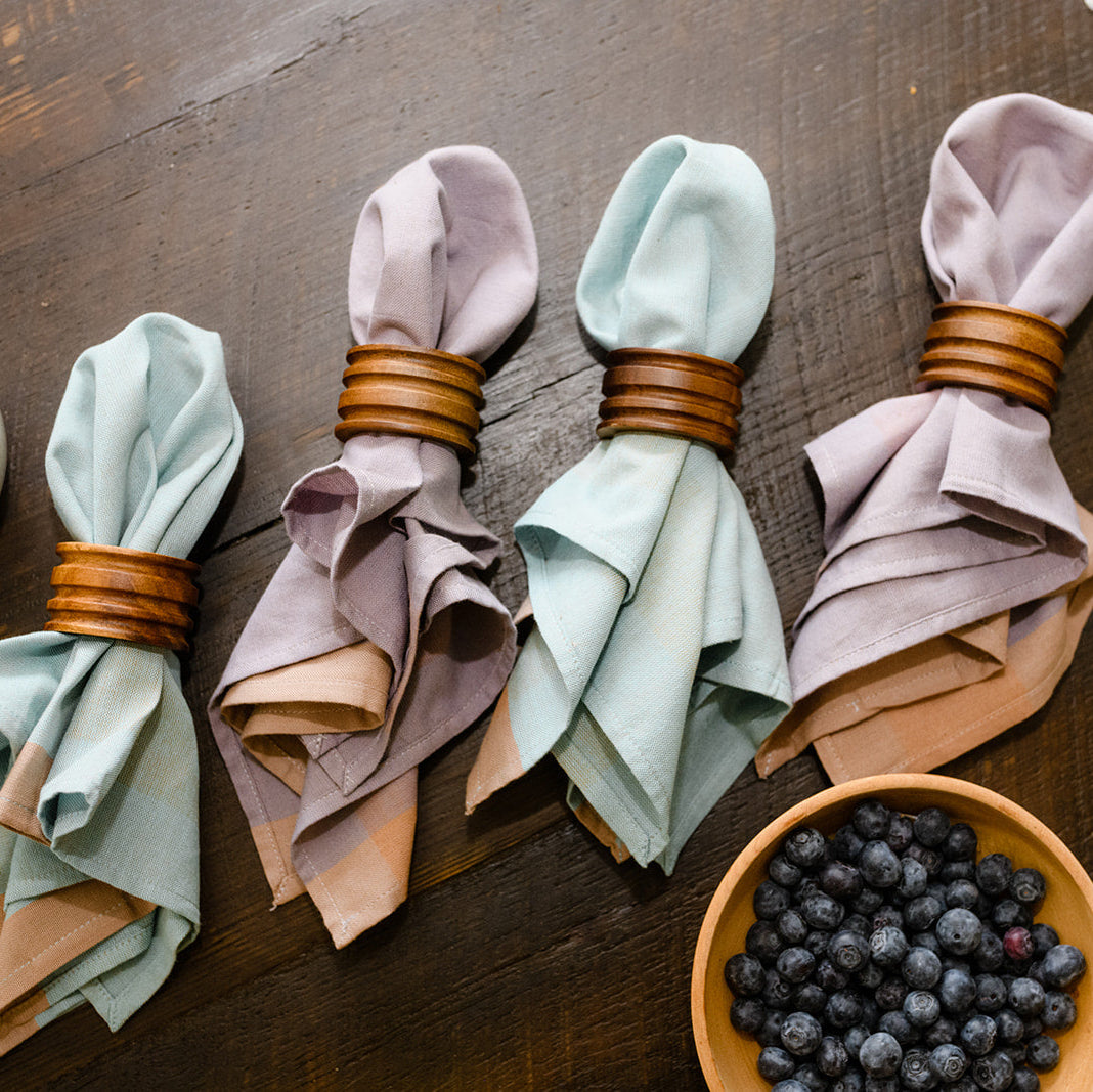 Handwoven Cotton Napkins, Set of 4 | 16" × 16" | Harmonic | Cupcake
