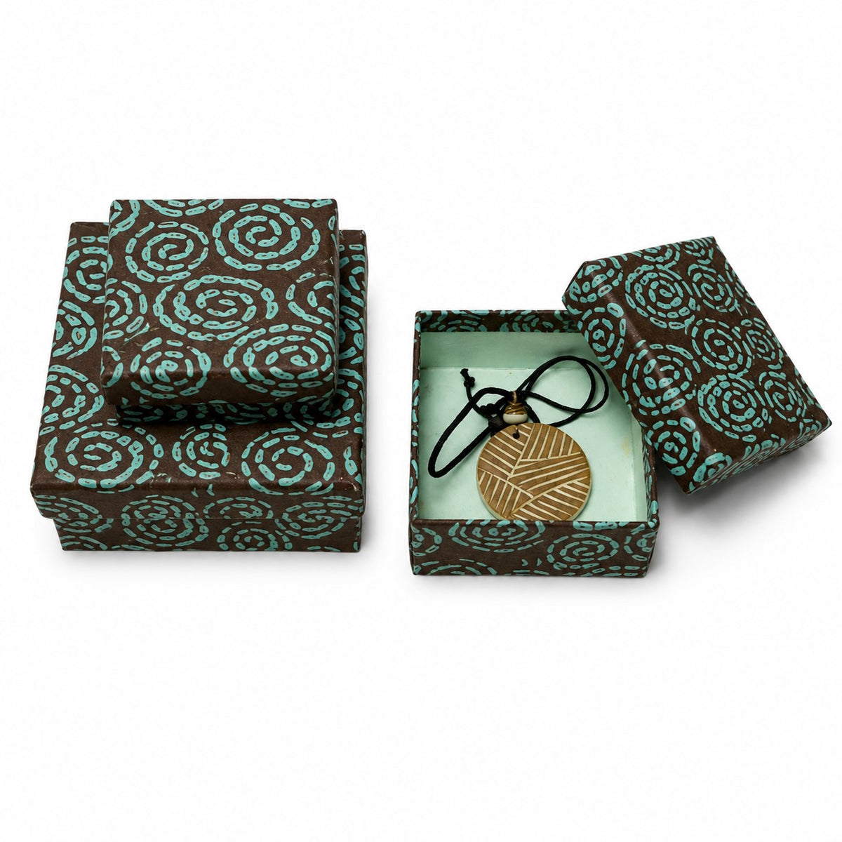 Tree-Free Recycled Cotton Paper Nesting Gift Boxes | Hand Screen Printed | Whirlpool