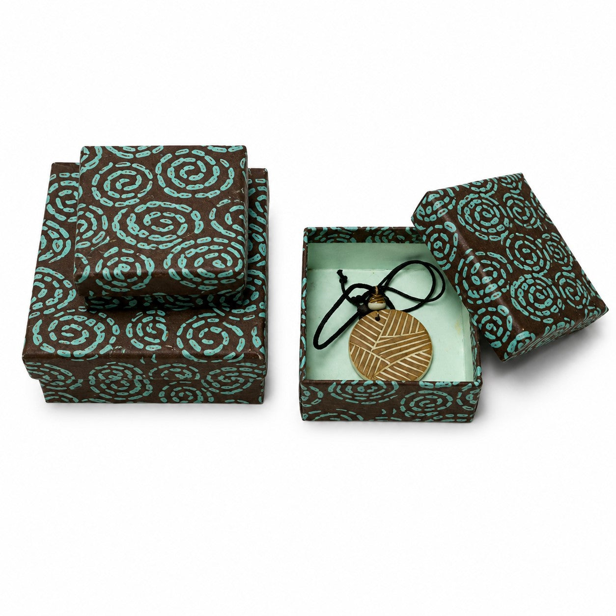 Tree-Free Recycled Cotton Paper Nesting Gift Boxes | Hand Screen Printed | Whirlpool