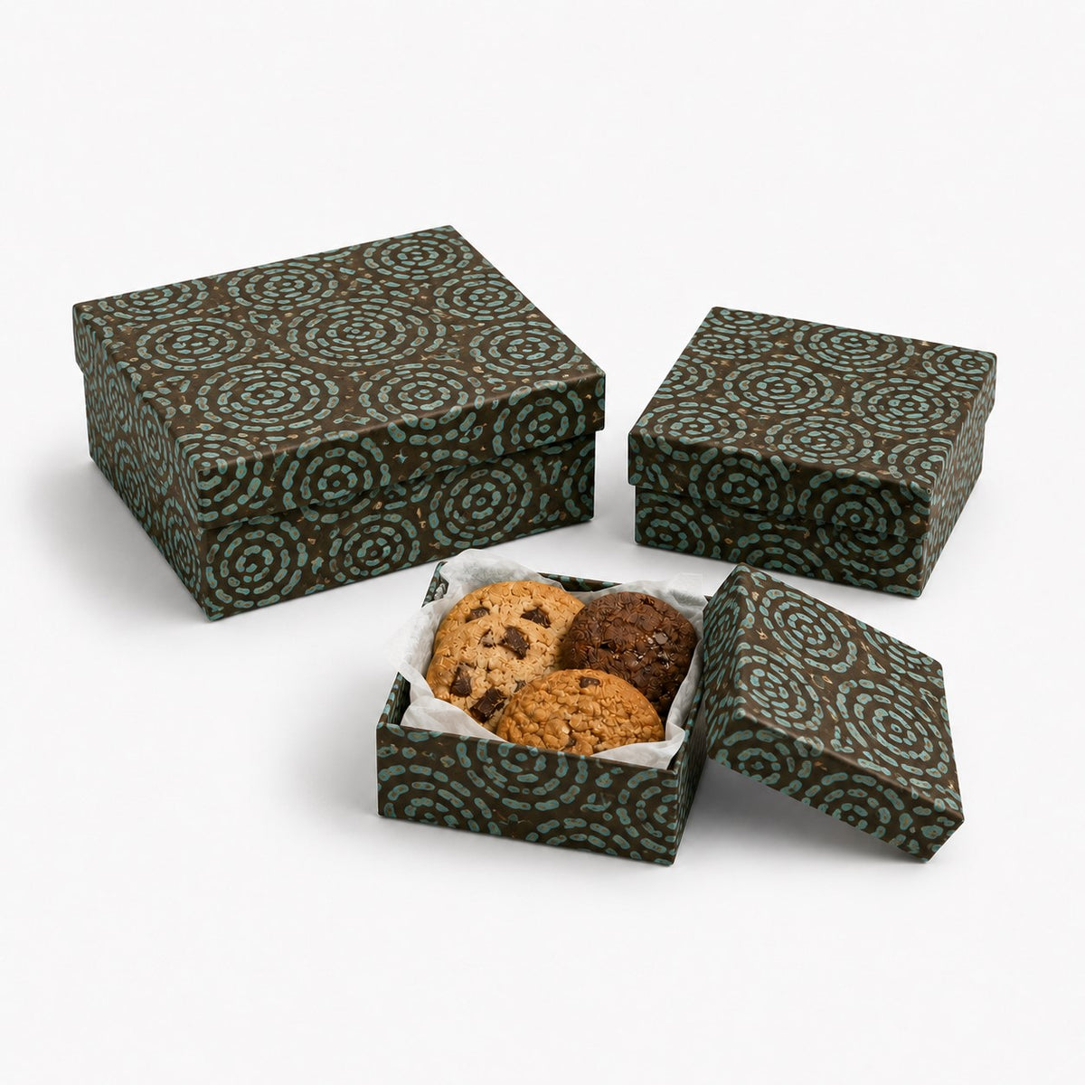 Tree-Free Recycled Cotton Paper Nesting Gift Boxes | Hand Screen Printed | Whirlpool