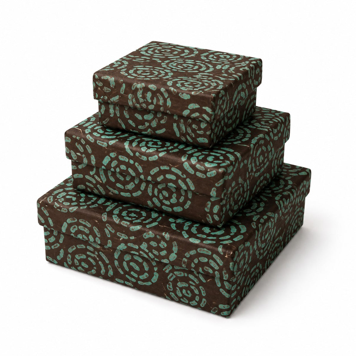Tree-Free Recycled Cotton Paper Nesting Gift Boxes | Hand Screen Printed | Whirlpool