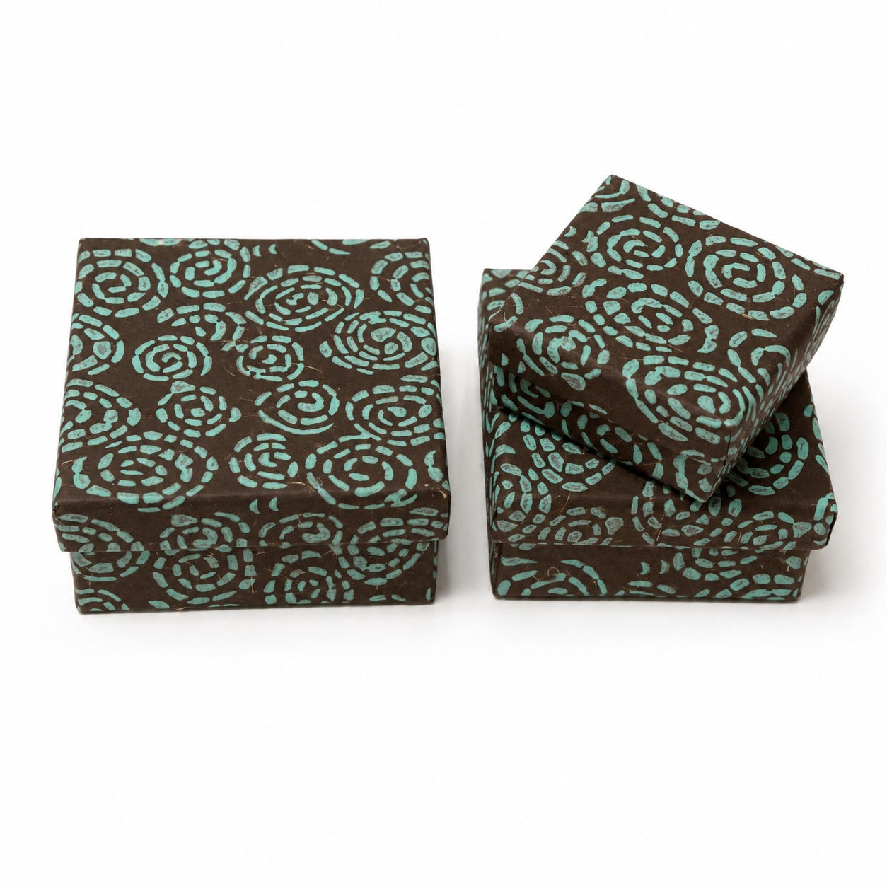 Tree-Free Recycled Cotton Paper Nesting Gift Boxes | Hand Screen Printed | Whirlpool