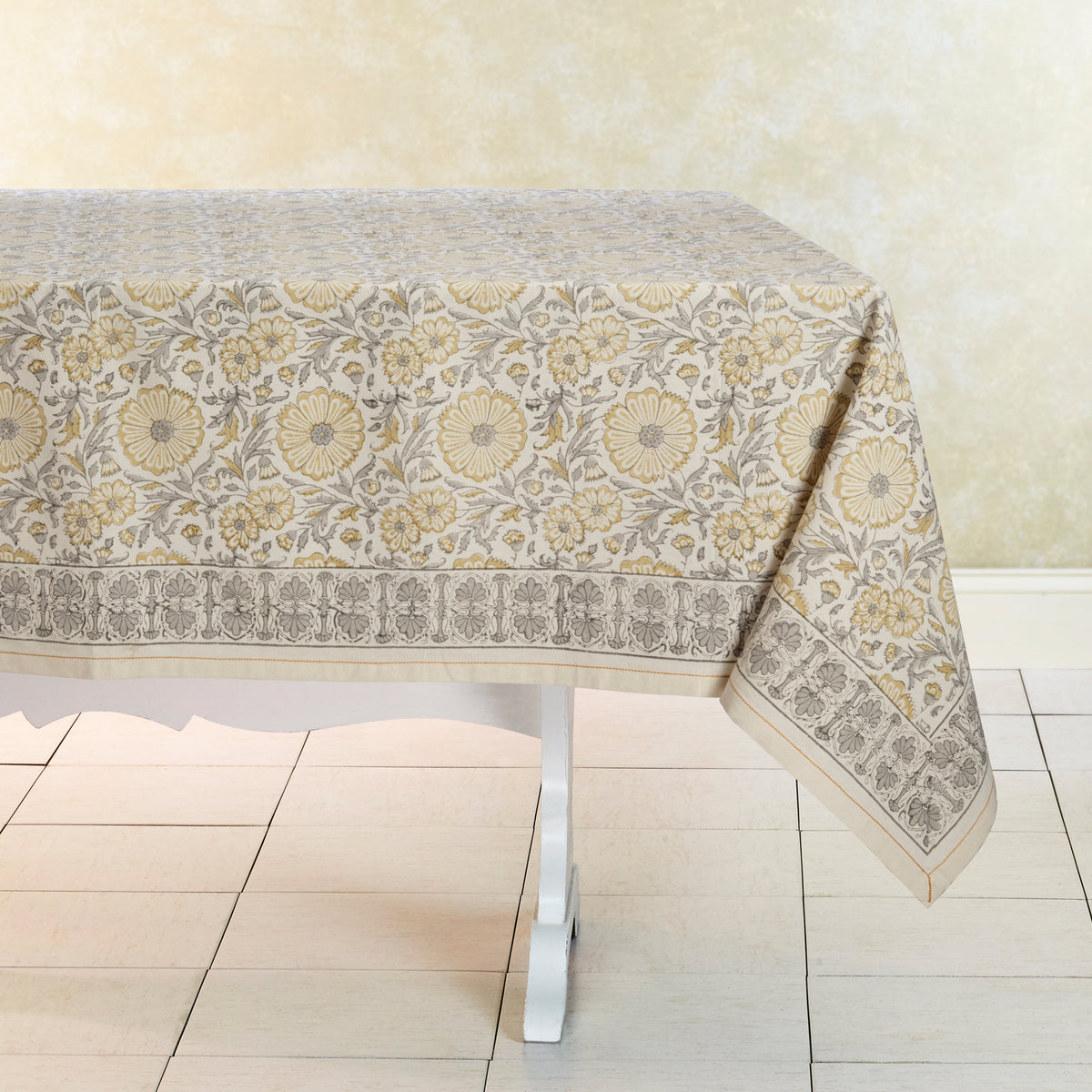 Hand Block Printed Kora Cotton Tablecloths | Stories in Print | Zinnia