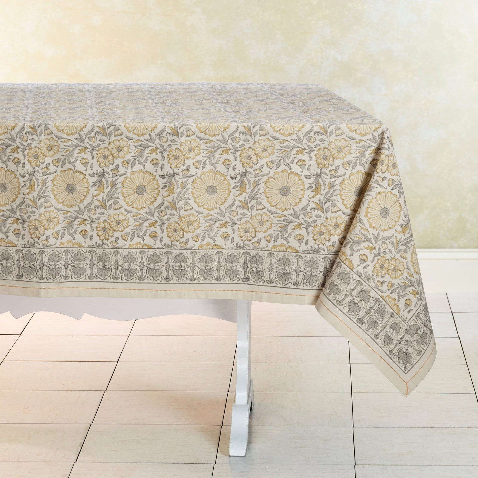 Hand Block Printed Kora Cotton Tablecloths | Stories in Print | Zinnia