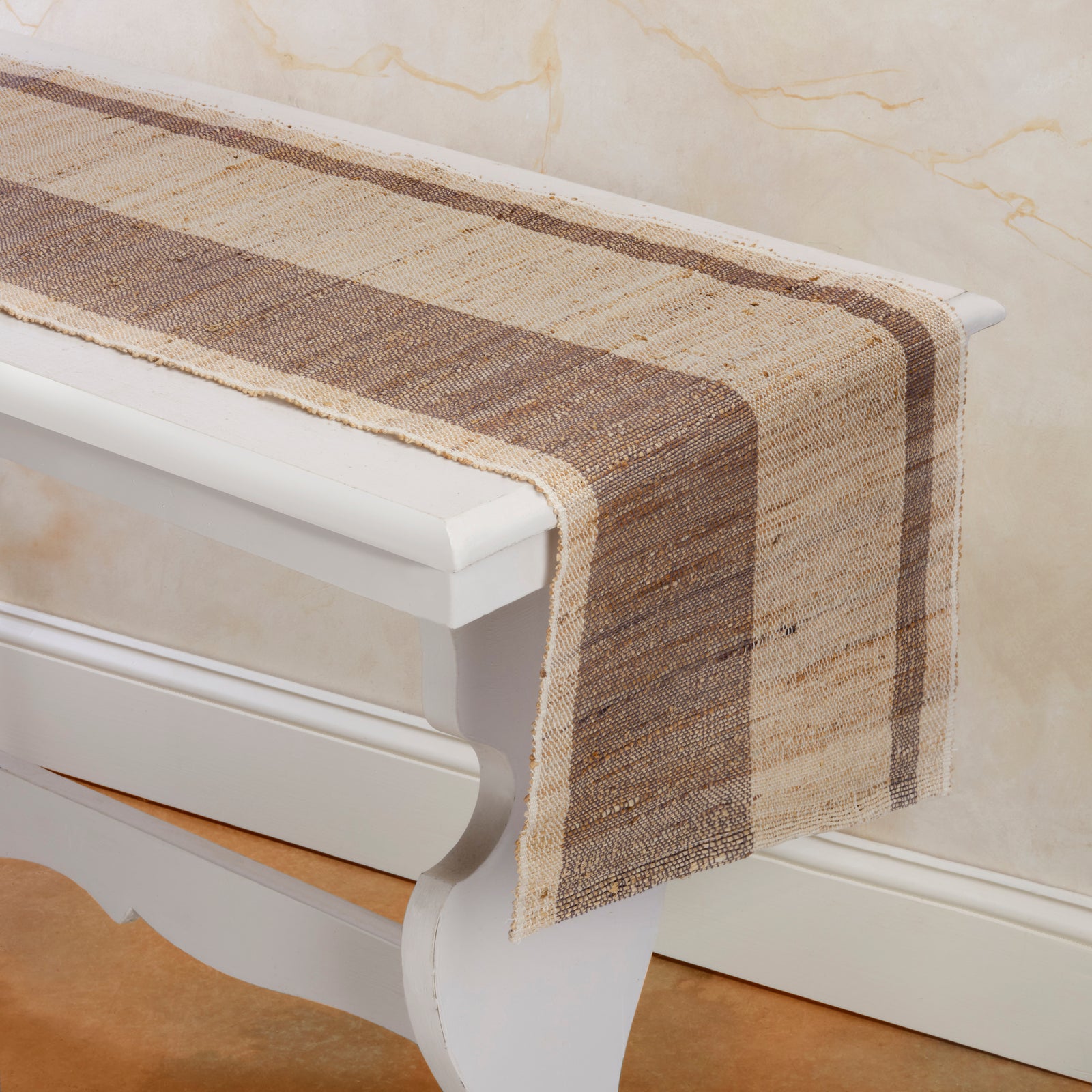 Banana Stem Fiber Table Runner | Handwoven | Biscotti Sea Salt