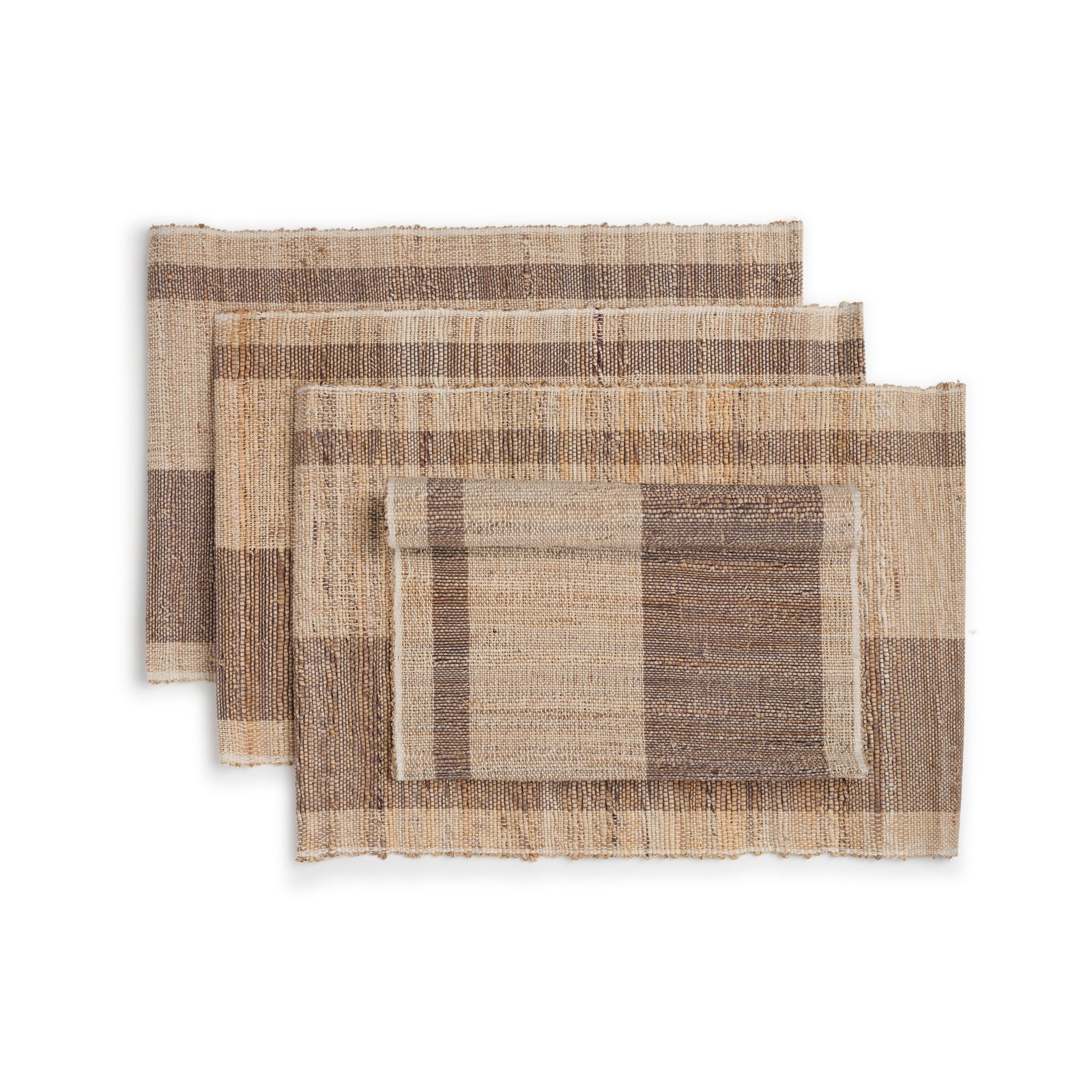 Banana Stem Fiber Placemats, Set of 4 | Handwoven & Biscotti | Sea Salt