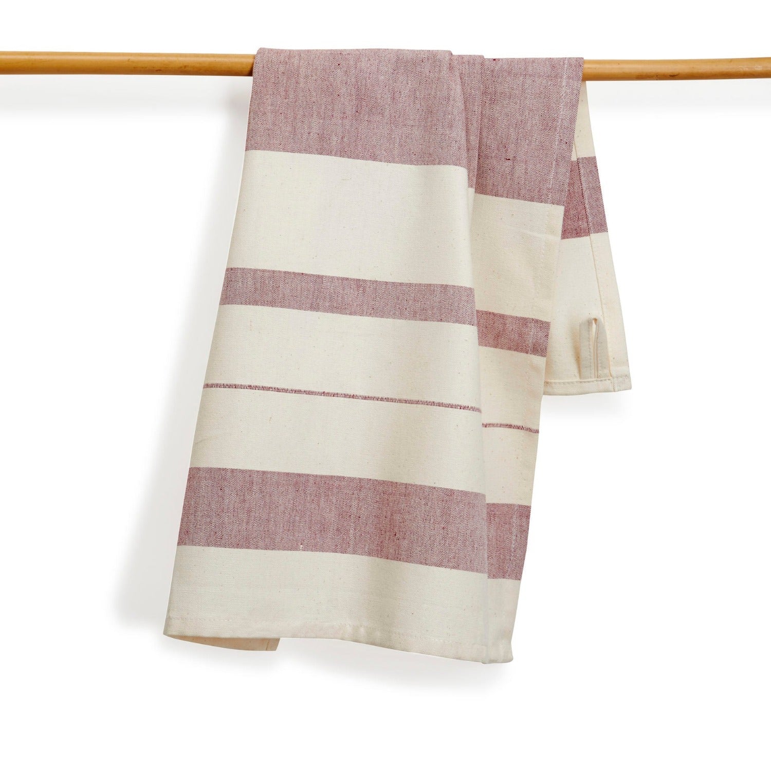 Sustainable Threads Handwoven Cotton Kitchen Towel Cranberry Red