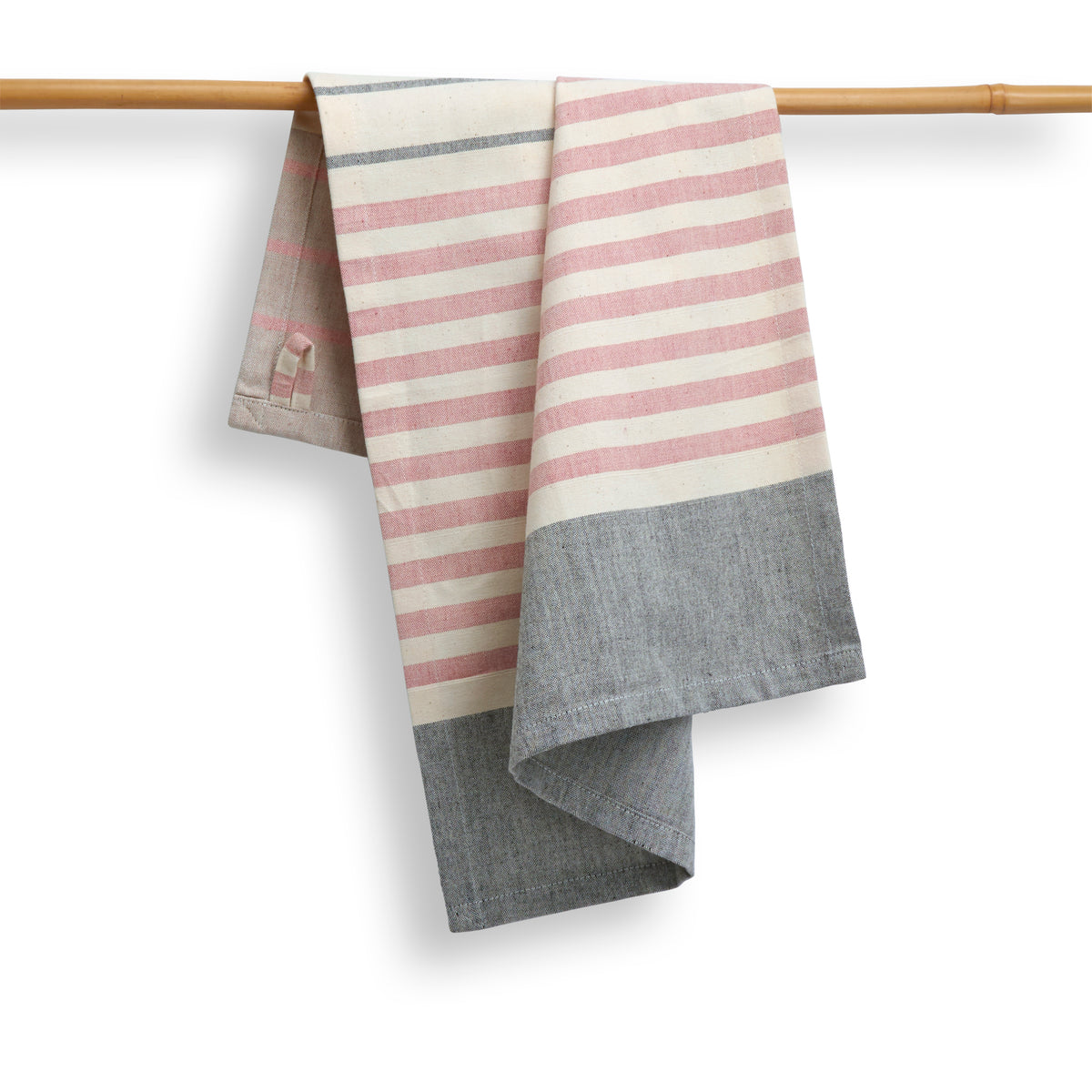 Cotton Kitchen Towels | Handwoven Airy Stripe | Peppercorn