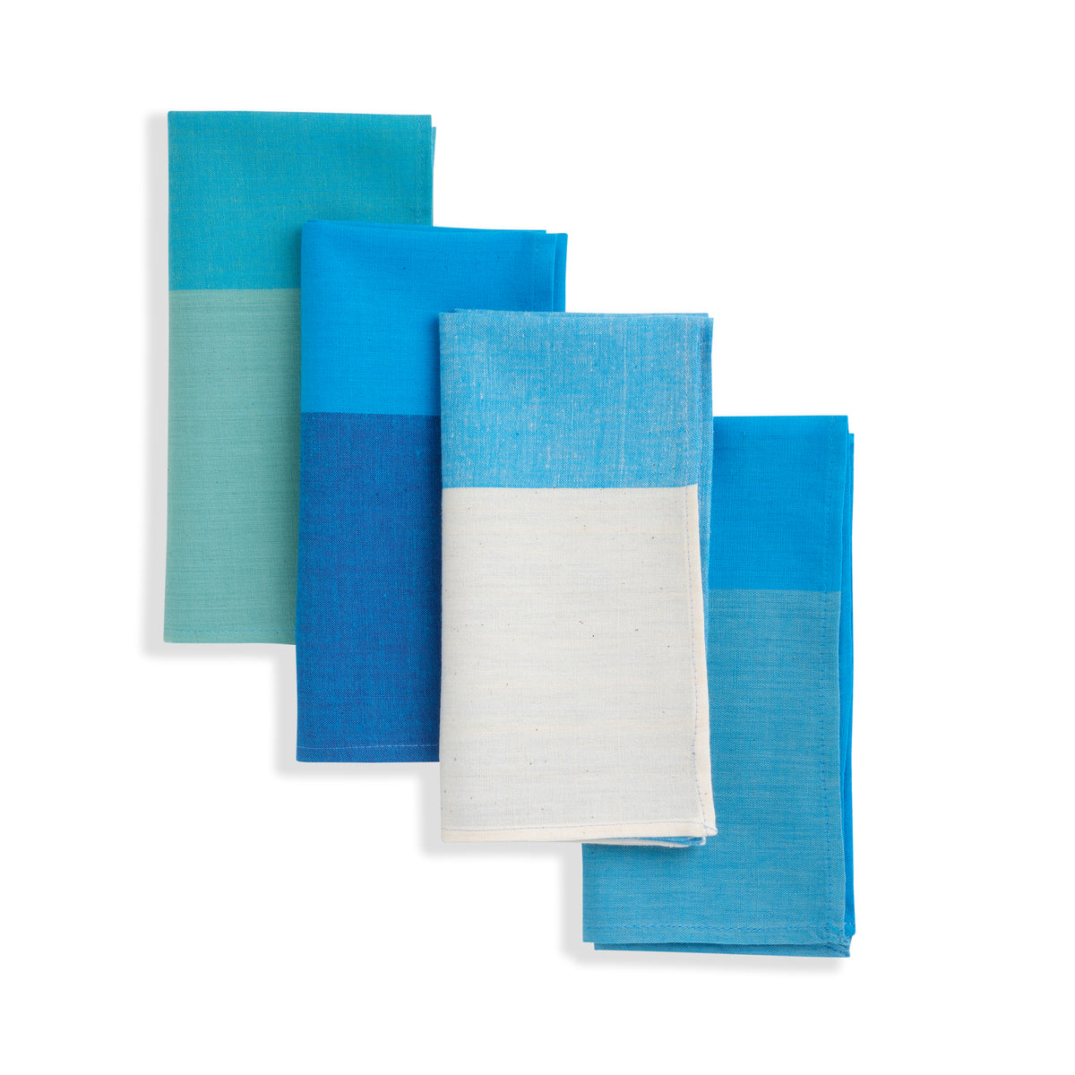 Handwoven Cotton Napkins, Set of 4 | 16" × 16" | Harmonic | Sky
