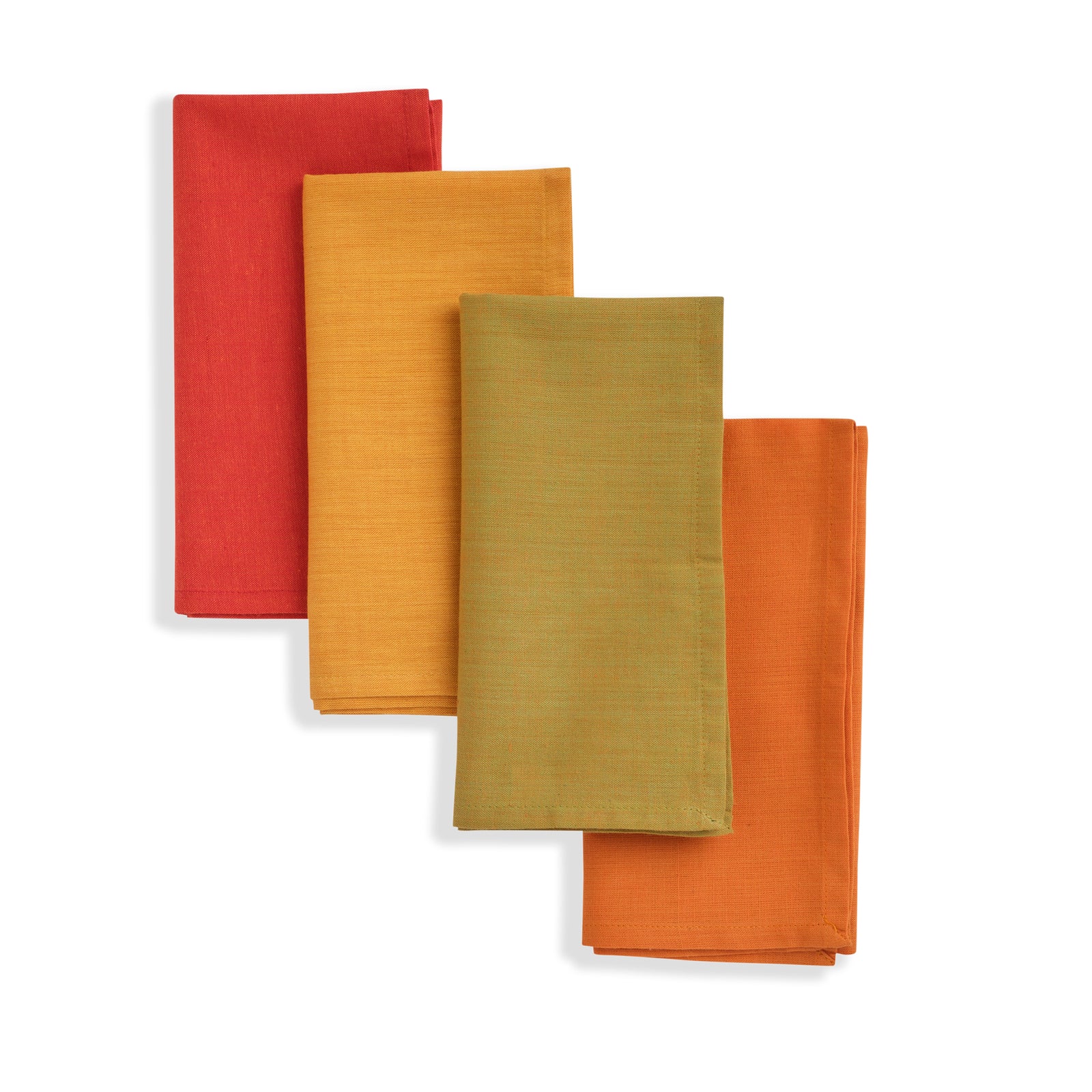 Handwoven Cotton Napkins, Set of 4 | 16" × 16" | Interplay | Harvest