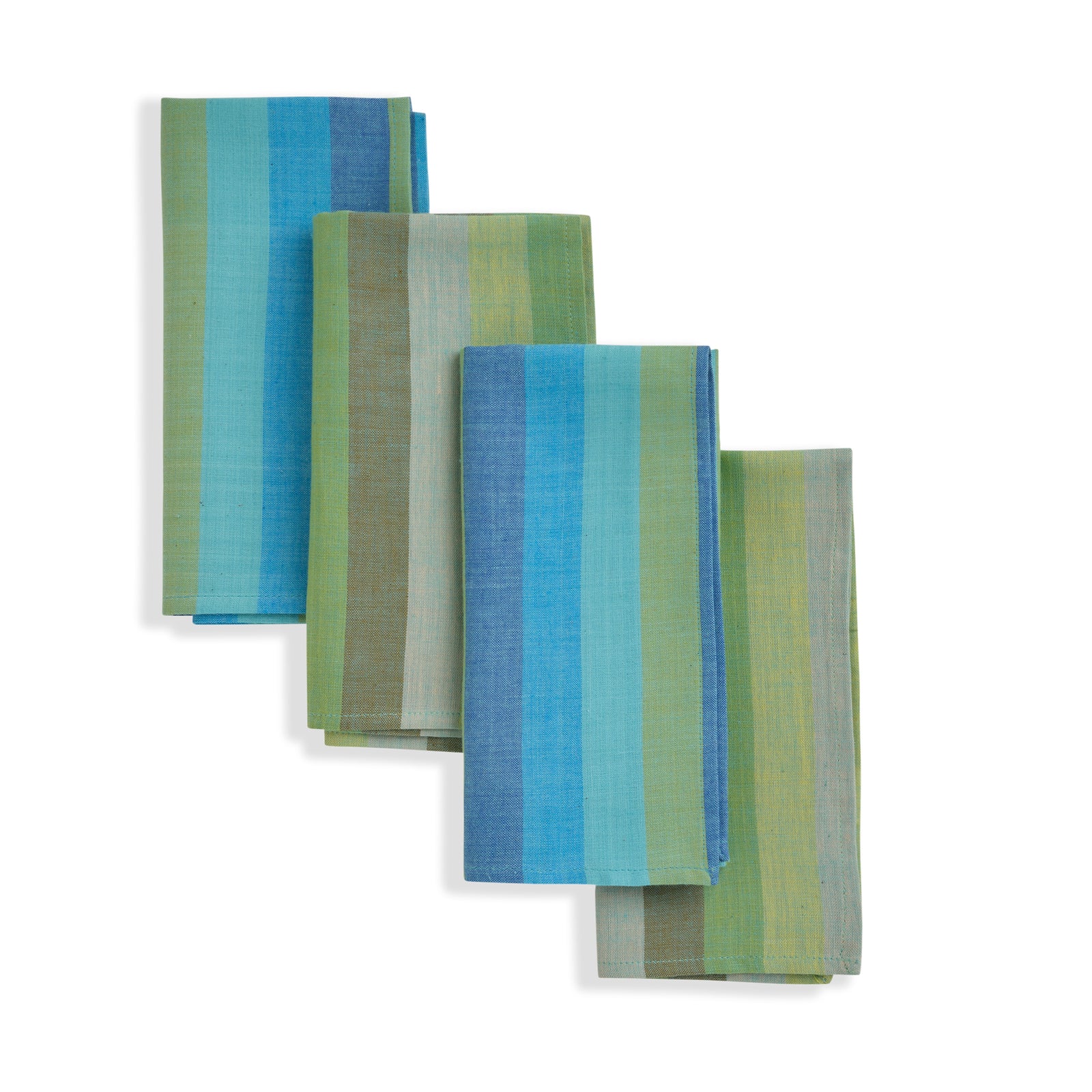 Handwoven Cotton Napkins, Set of 4 | 16" × 16" | Harmonic | Rainfall