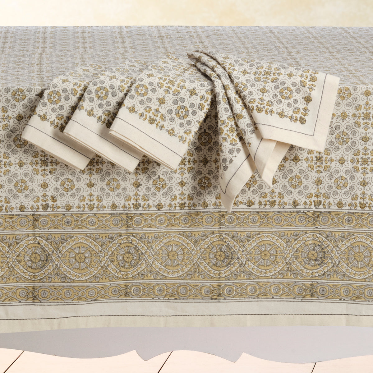 Hand Block Printed Kora Cotton Tablecloths | Stories in Print | Lily